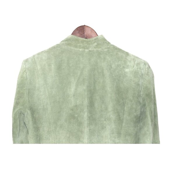 ALFANI 100% Genuine Suede Leather Jacket in Sage, Medium Petite - Picture 5 of 11